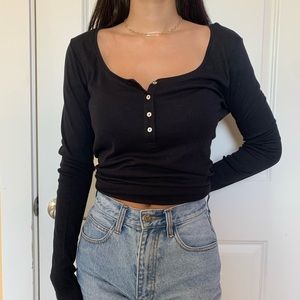 H&M Black Long Sleeve Top